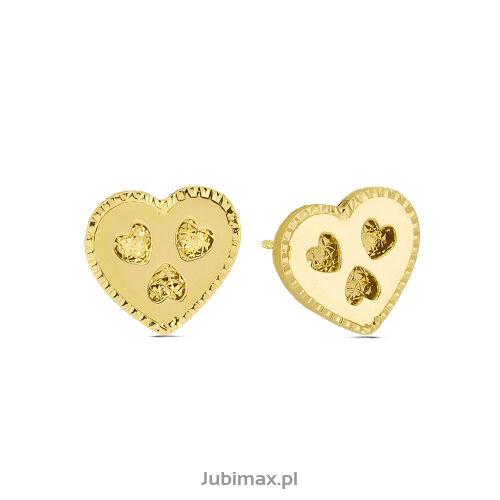 Kolczyki złote pr.585 Dallacqua serca
