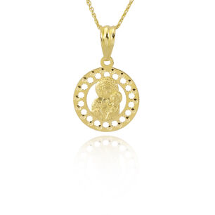 Medalik złoty pr.585 Matka Boska ażur