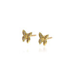 Kolczyki złote pr.585 z cyrkoniami motyle