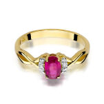 Pierścionek z rubinem W19 0,60ct żółte złoto r14