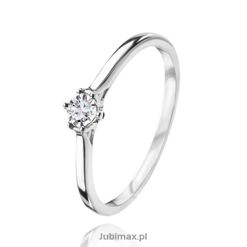 Pierścionek z brylantem 0,05ct białe złoto r15