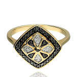 Pierścionek z brylantami 0,13ct żółte złoto r17