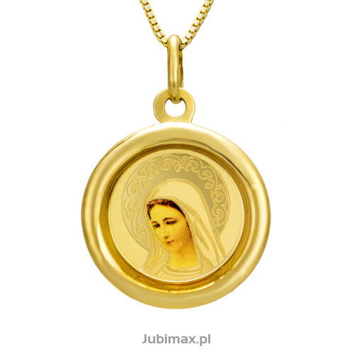Medalik złoty pr.585 Matka Boska