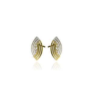 Kolczyki złote pr.375 z cyrkoniami łezki ażurowe