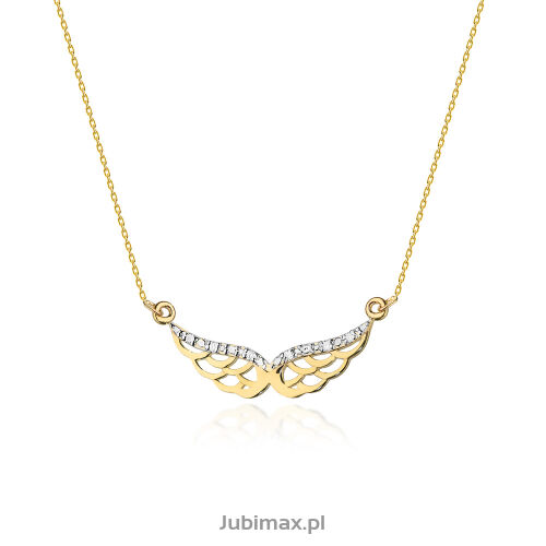Naszyjnik z brylantami C1 0,03ct żółte złoto