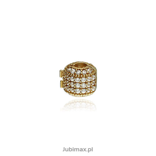 Zawieszka złota pr.585 z cyrkoniami charms walec