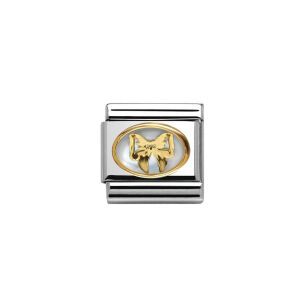 Nomination Link Gold 18K 030517-01 Kokardka biała