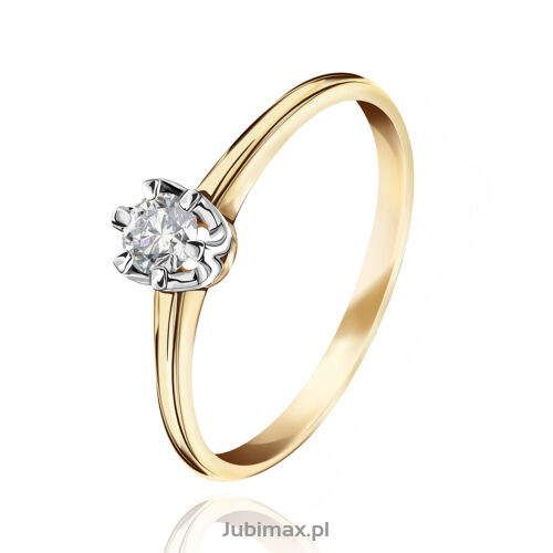 Pierścionek z brylantem 0,14ct r19
