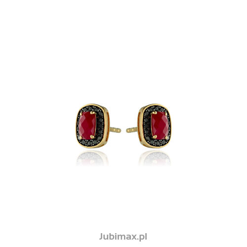 Kolczyki z rubinami 0,80ct i brylantami