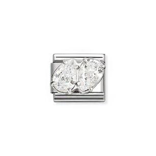 Nomination Link Silver 925 330329-09 Białe krople