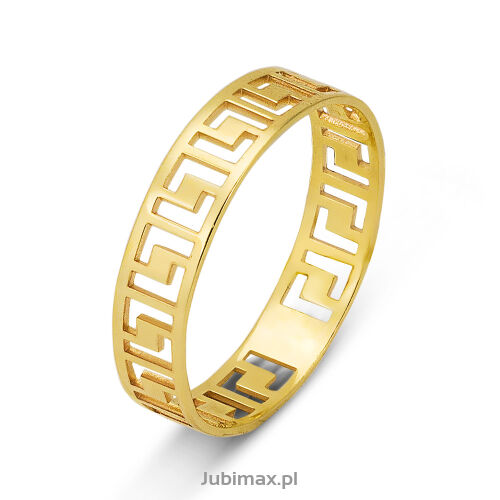 Pierścionek złoty pr.585 wzór grecki r15