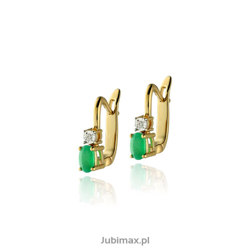 Kolczyki ze szmaragdami 0,50ct i brylantami