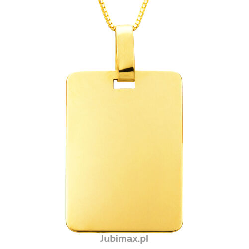 Zawieszka złota pr.585 blaszka prostokąt