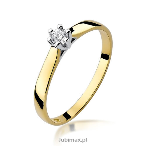 Pierścionek z brylantem W222 0,08ct żółte złoto r14