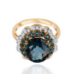Pierścionek london blue topazy 6,00ct white topazy r11