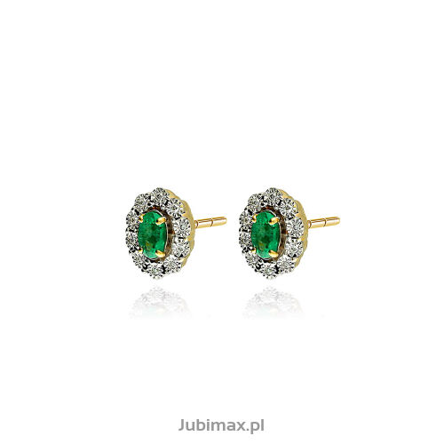 Kolczyki ze szmaragdami 0,50ct i brylantami