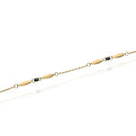 Bransoletka złota pr.375 z onyksami 19cm