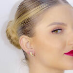 Kolczyki złote pr.375 z białym złotem - 3