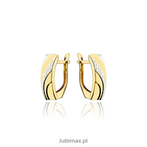 Kolczyki złote pr.375 z białym złotem