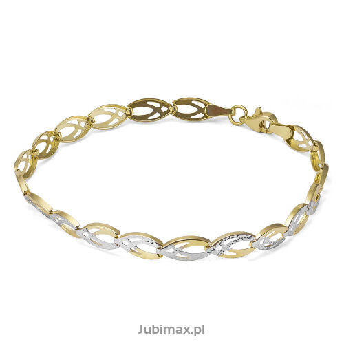 Bransoletka złota pr.333 łezki ażurowe 19cm