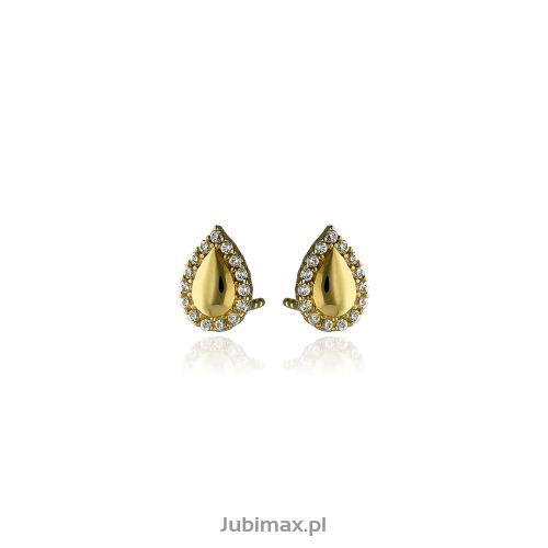 Kolczyki złote pr.375 z cyrkoniami łezki