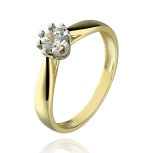 Pierścionek złoty pr.375 z cyrkonią r14