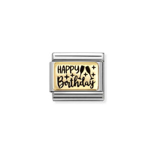 Nomination Link Gold 18K 030166-60 Happy Birthday