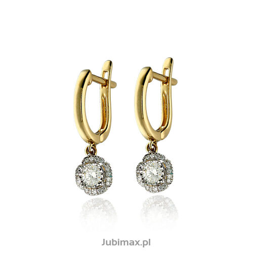 Kolczyki z brylantami 0,42ct żółte złoto