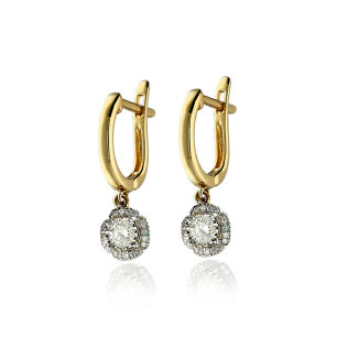 Kolczyki z brylantami 0,42ct żółte złoto