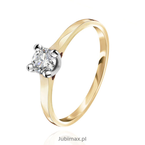 Pierścionek z brylantem 0,36ct r14
