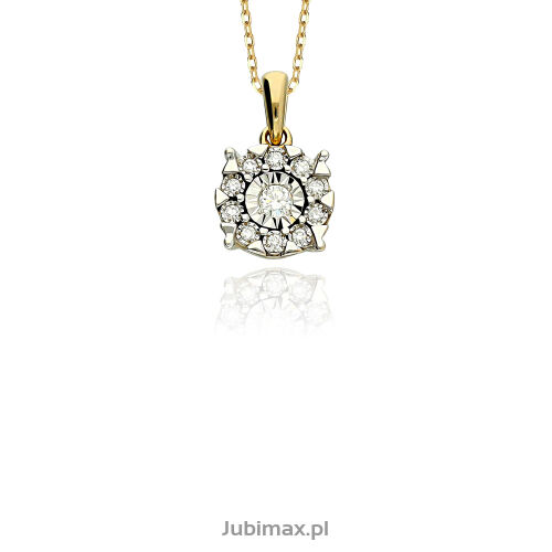 Zawieszka z brylantami 0,15ct żółte złoto