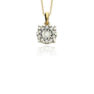 Zawieszka z brylantami 0,15ct żółte złoto