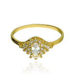 Pierścionek złoty pr.375 z cyrkoniami r18