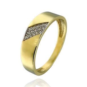 Pierścionek złoty pr.375 z cyrkoniami r17