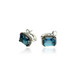 Kolczyki london blue topazy i brylanty 0,22ct - 2