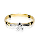 Pierścionek z brylantem W88 0,08ct żółte złoto r15