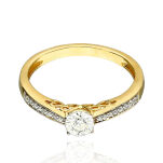 Pierścionek z brylantami 0,22ct żółte złoto r14