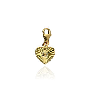 Zawieszka złota pr.585 charms wiszący serce ryflow