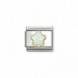 Nomination Link Gold 18K 030522-07 Opal biały