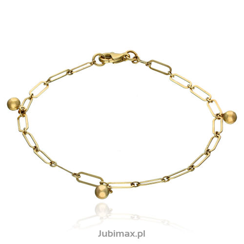 Bransoletka złota pr.333 łańcuch z kulkami 18cm