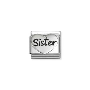 Nomination Link Silver 925 330114-20 Siostra w sercu