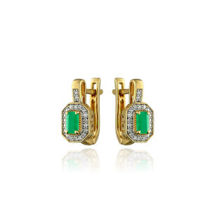 Kolczyki ze szmaragdami 0,76ct i brylantami