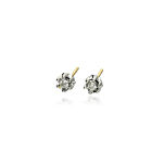 Kolczyki z brylantami 0,18ct żółte złoto sztyft