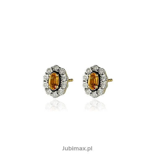 Kolczyki z cytrynami 0,50ct i brylantami