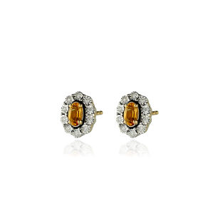 Kolczyki z cytrynami 0,50ct i brylantami