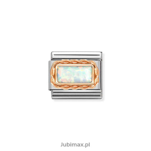 Nomination Link Rose Gold 9K 430512-07 Opal biały