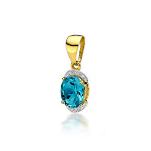 Zawieszka z topazem Z150 3,00ct i brylantami
