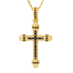 Krzyżyk złoty pr.585 z cyrkoniami
