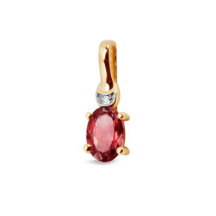 Zawieszka granat 0,56ct i brylant