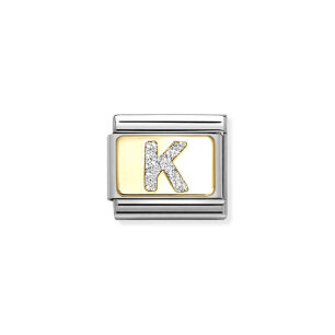 Nomination Link Gold 18K 030291-11 Srebrna litera K